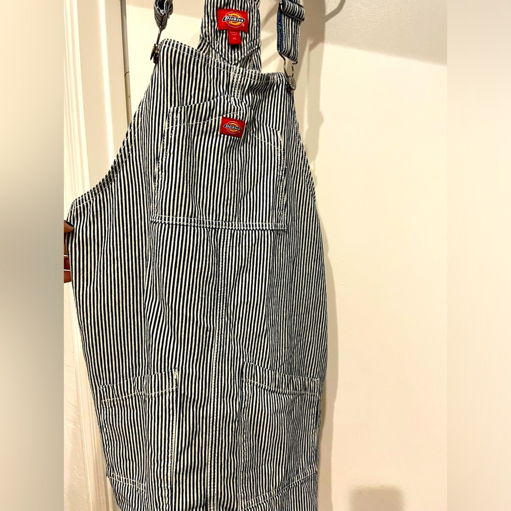 Girls xl dickies skirt overalls, striped